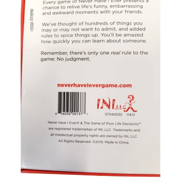 Never Have I Ever Card Game The Game of Poor Life Decisions  age 17+, 4-12 Playe - Picture 7 of 9